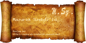 Mazurek Szebáld névjegykártya